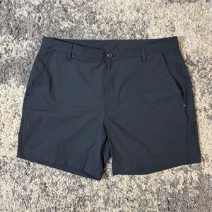 Vuori, Mens Flat Front Chino Shorts in Navy Blue with 6” Inseam, US Size: 38